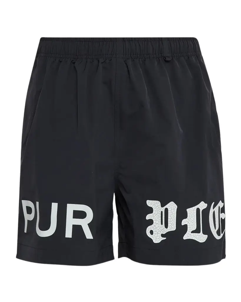 PURPLE Men's All Round Split-Logo Swim Trunks | Image 1 PURPLE Men's All Round Split-Logo Swim Trunks | Image 1