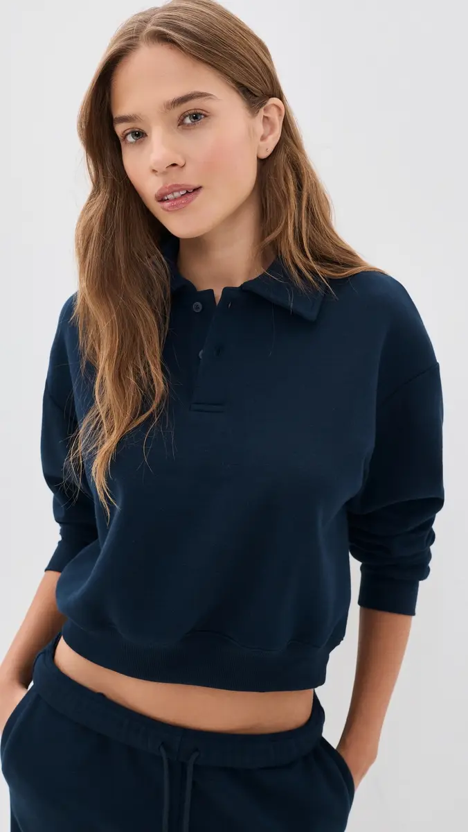 Skims Fleeced Polo Sweatshirt | Thumbnail 2