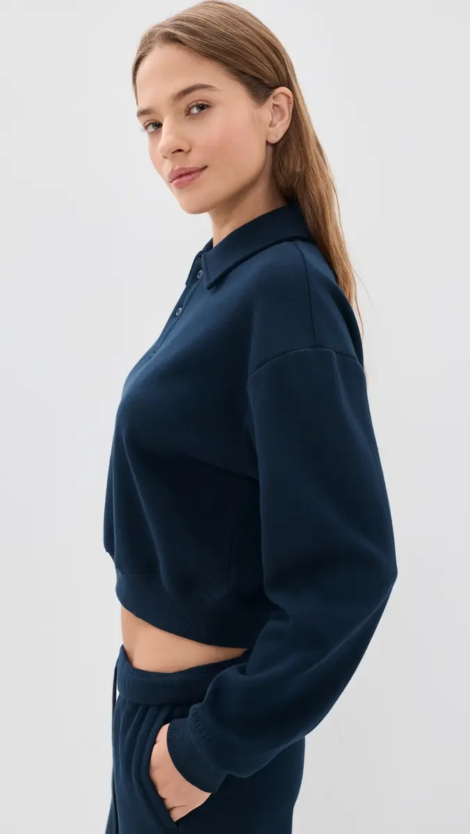 Skims Fleeced Polo Sweatshirt | Thumbnail 4