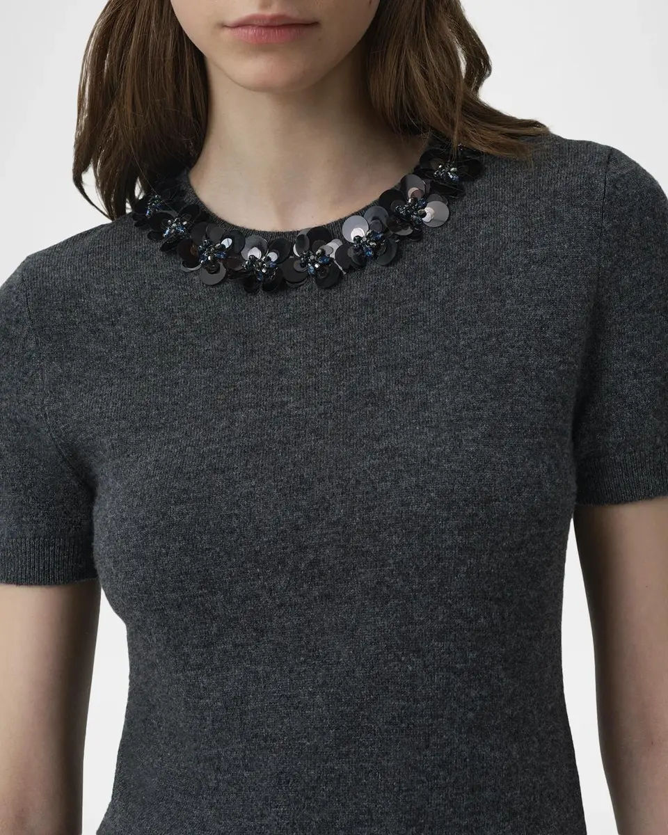Simkhai Sophie Floral Embellished Wool-Cashmere Top | Thumbnail 5 Simkhai Sophie Floral Embellished Wool-Cashmere Top | Thumbnail 5