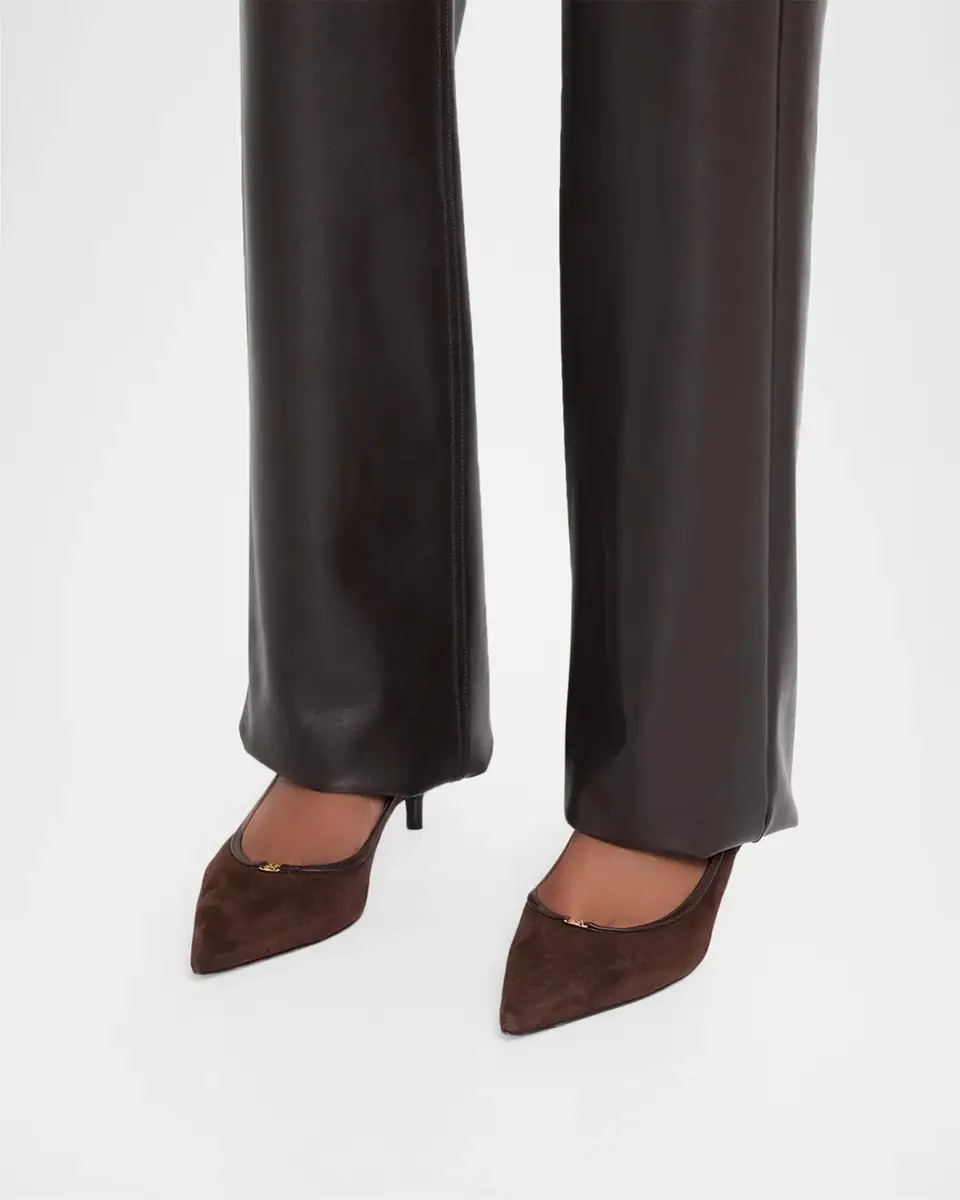 Tory Burch 45mm Double T Buckle Suede Pumps | Thumbnail 2 Tory Burch 45mm Double T Buckle Suede Pumps | Thumbnail 2