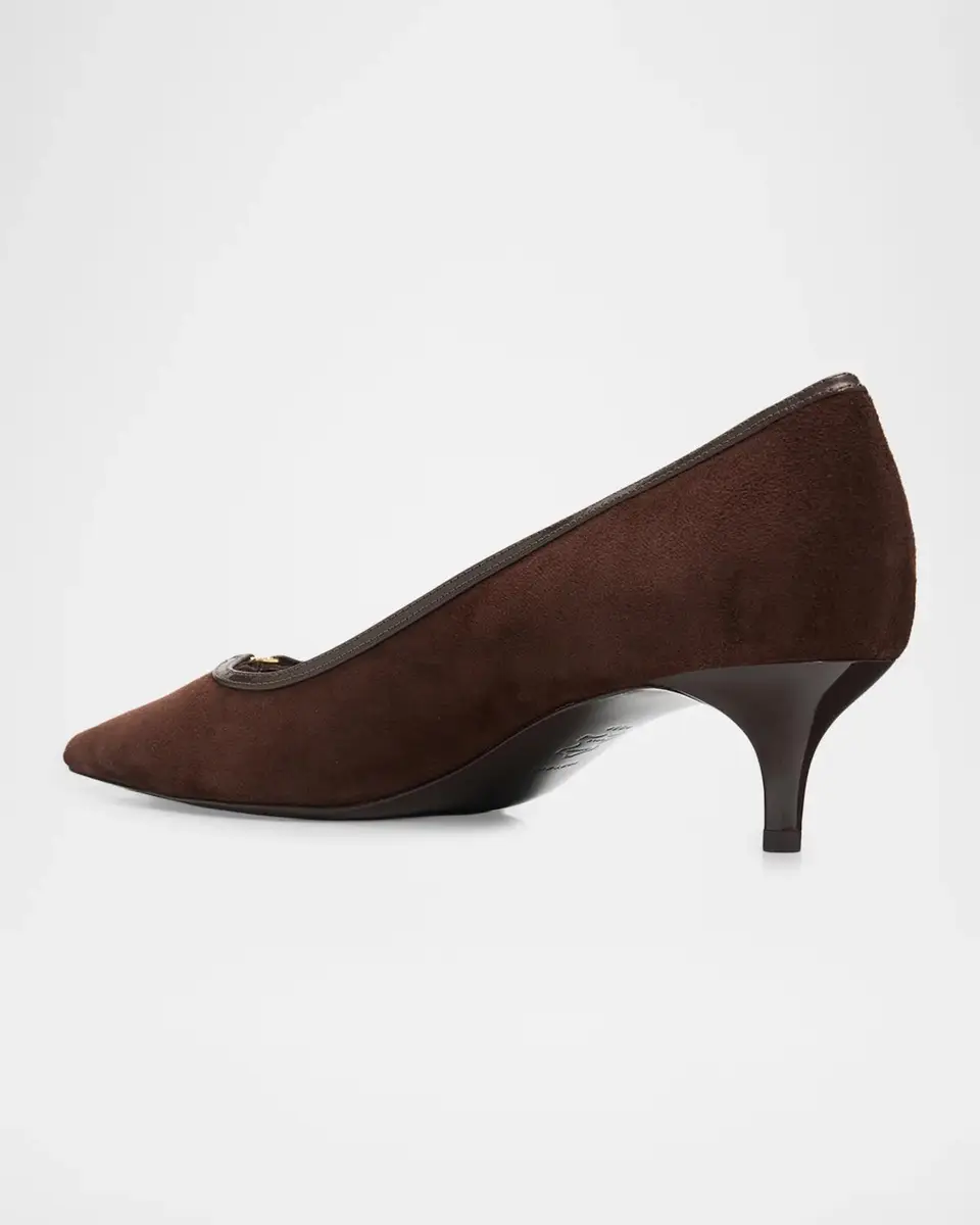 Tory Burch 45mm Double T Buckle Suede Pumps | Thumbnail 4 Tory Burch 45mm Double T Buckle Suede Pumps | Thumbnail 4