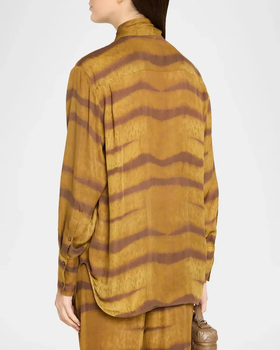 Frame The Silk Oversized Tie-Neck Shirt | Thumbnail 3 Frame The Silk Oversized Tie-Neck Shirt | Thumbnail 3