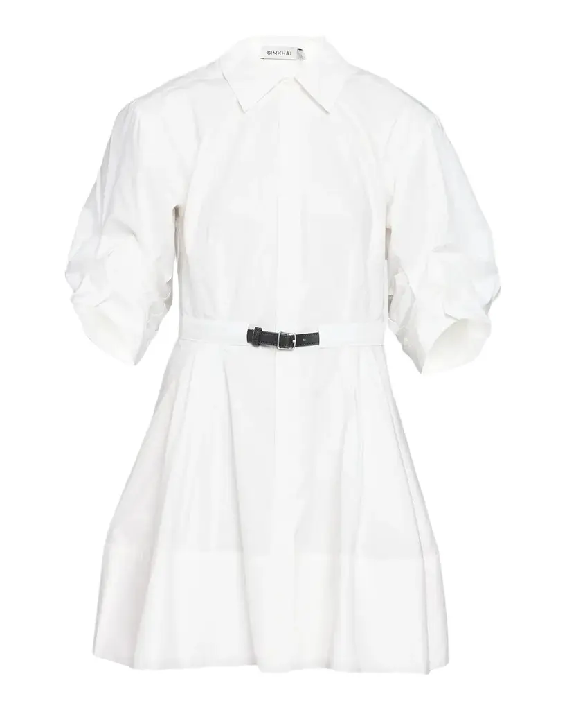 Simkhai Shana Belted Ruched Sleeve Dress