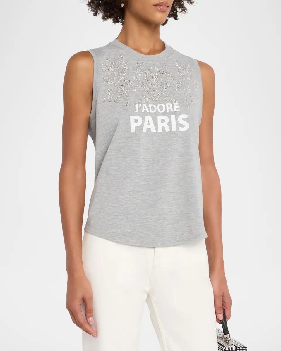 Cinq à Sept J 'Adore Paris Embellished Sleeveless Top | Thumbnail 4