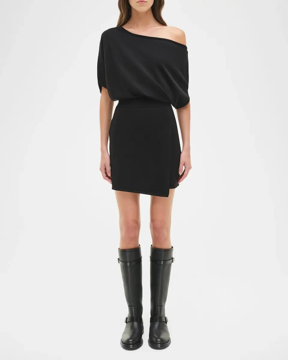 Simkhai Shania Faux-Wrap Wool-Blend Mini Dress | Thumbnail 2 Simkhai Shania Faux-Wrap Wool-Blend Mini Dress | Thumbnail 2