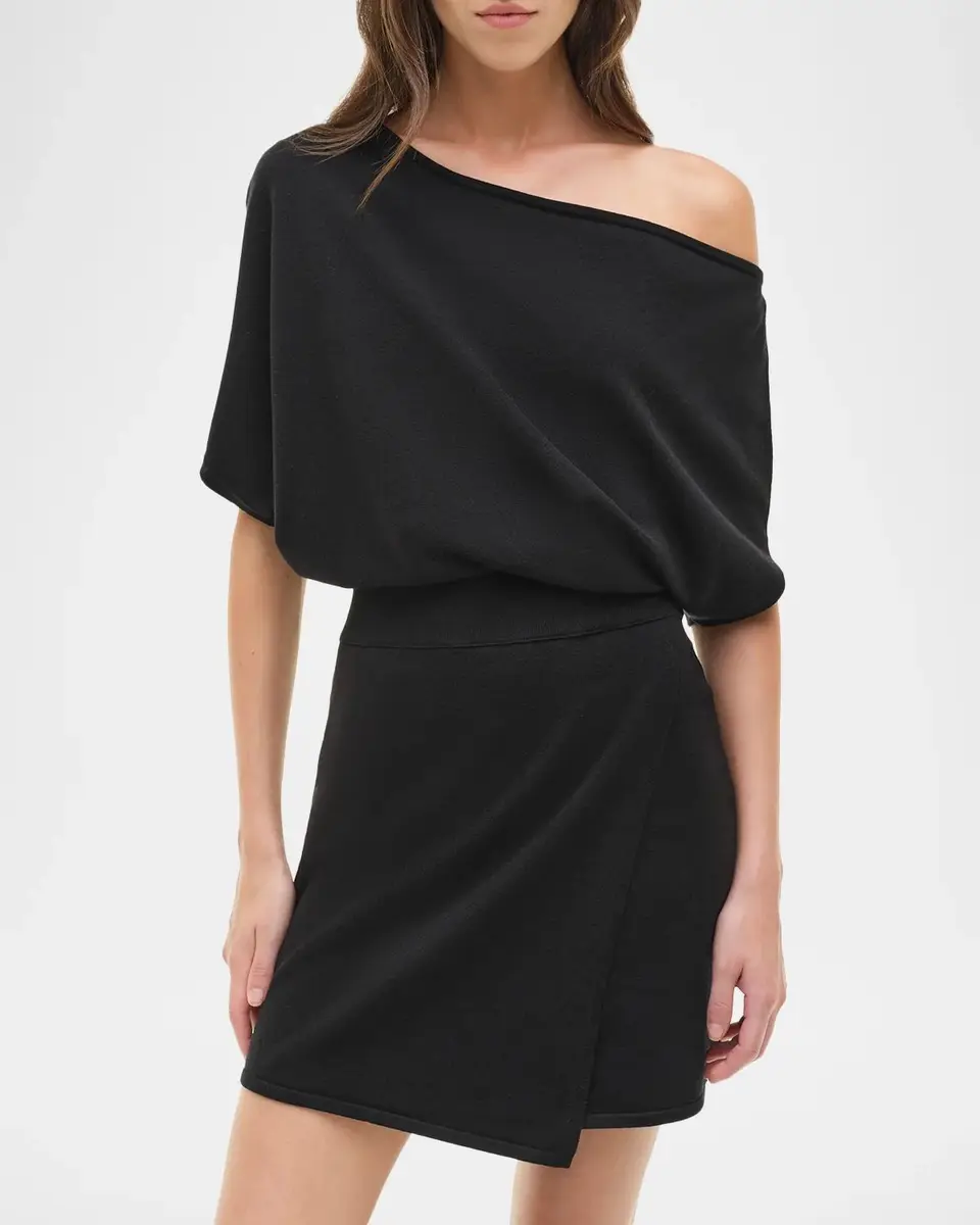 Simkhai Shania Faux-Wrap Wool-Blend Mini Dress | Thumbnail 4 Simkhai Shania Faux-Wrap Wool-Blend Mini Dress | Thumbnail 4