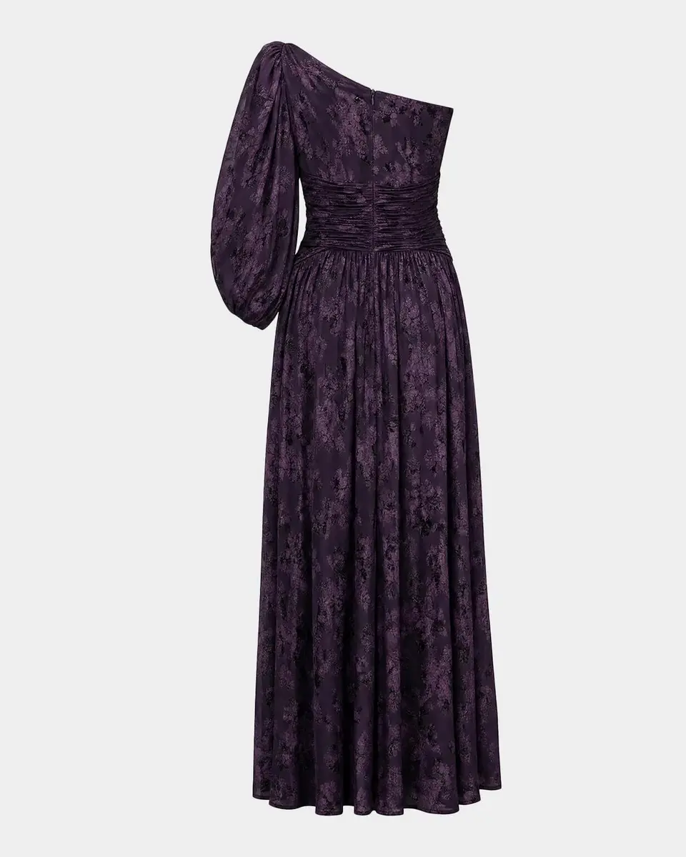 Mac Duggal One-Shoulder Burnout Velvet Gown | Thumbnail 5 Mac Duggal One-Shoulder Burnout Velvet Gown | Thumbnail 5