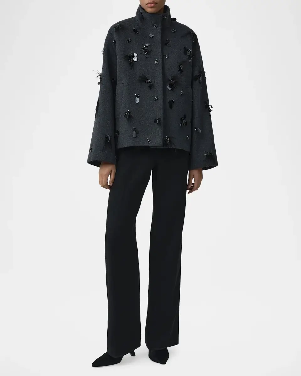 Simkhai Siena Embellished Wool-Blend Jacket | Thumbnail 2 Simkhai Siena Embellished Wool-Blend Jacket | Thumbnail 2