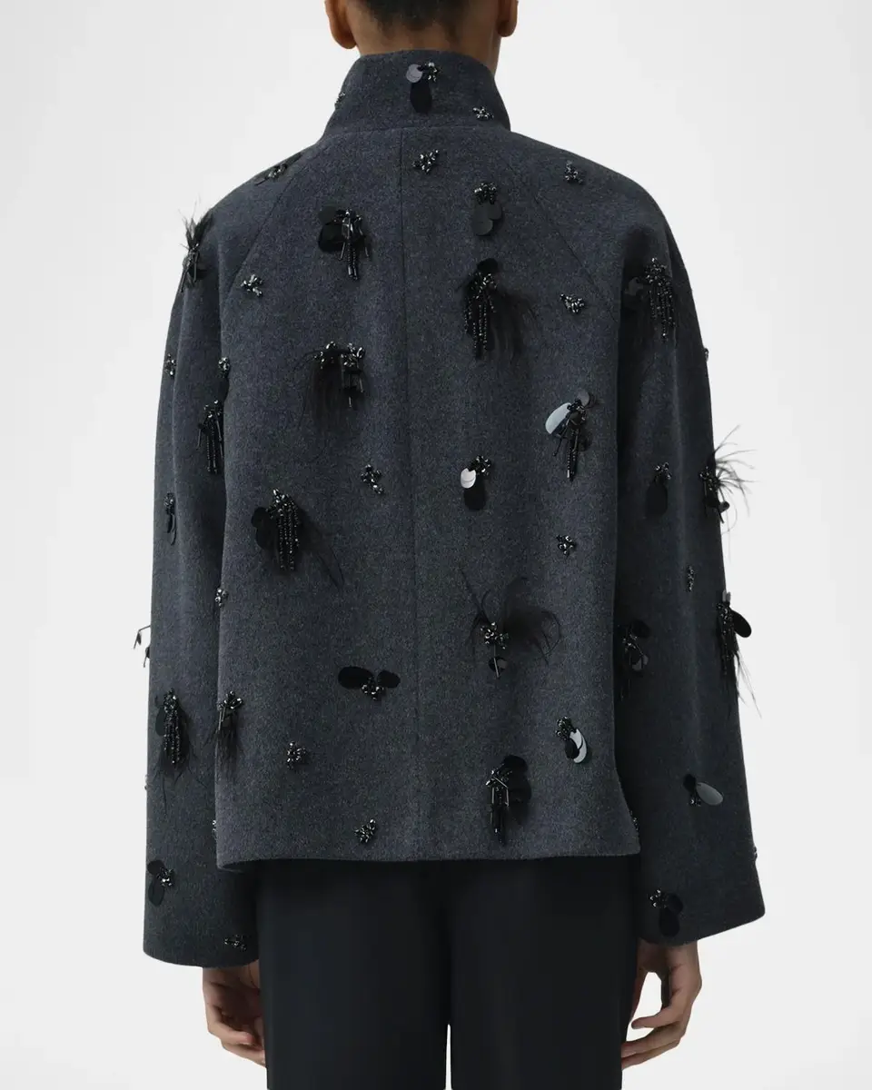 Simkhai Siena Embellished Wool-Blend Jacket | Thumbnail 3 Simkhai Siena Embellished Wool-Blend Jacket | Thumbnail 3