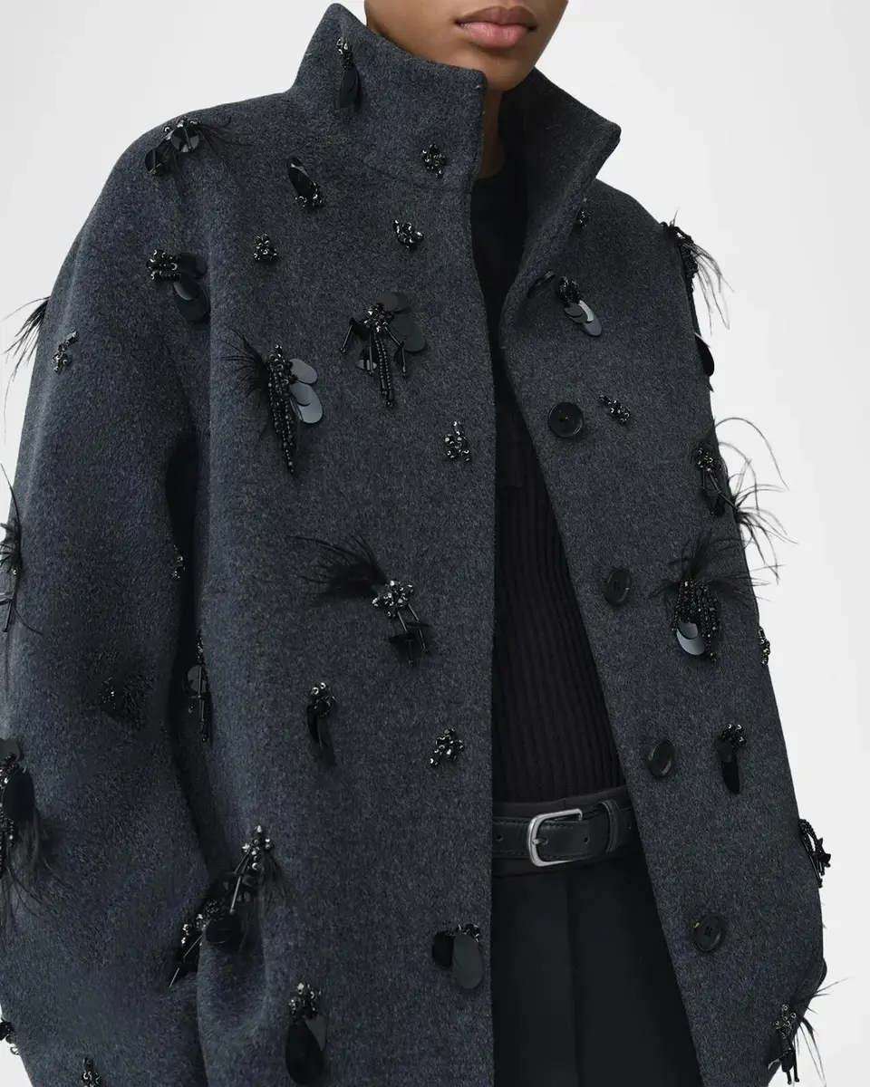 Simkhai Siena Embellished Wool-Blend Jacket | Thumbnail 5 Simkhai Siena Embellished Wool-Blend Jacket | Thumbnail 5