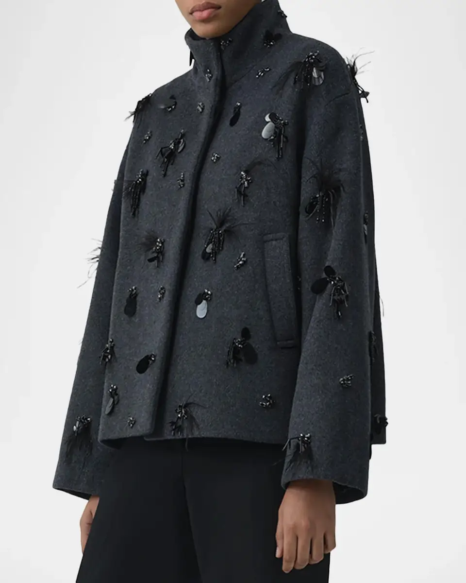 Simkhai Siena Embellished Wool-Blend Jacket | Thumbnail 6 Simkhai Siena Embellished Wool-Blend Jacket | Thumbnail 6