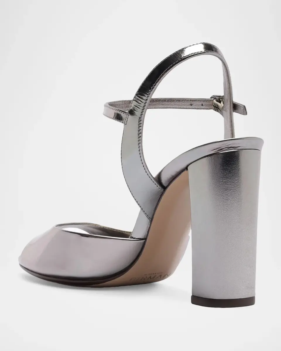 Alexandre Birman 90mm Amy Metallic Leather Ankle-Strap Sandals | Thumbnail 2 Alexandre Birman 90mm Amy Metallic Leather Ankle-Strap Sandals | Thumbnail 2