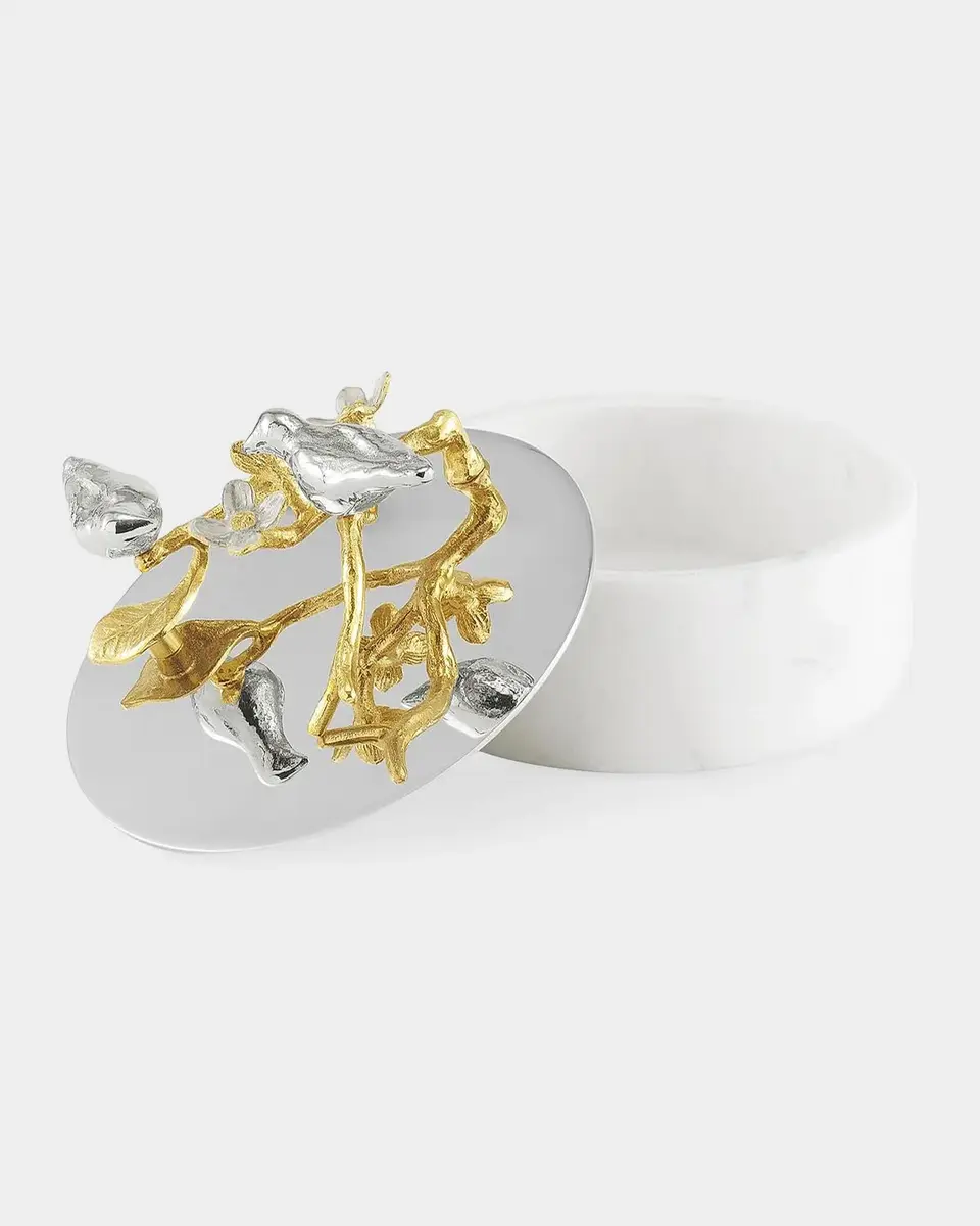 Michael Aram Lovebirds Silver & Gold Trinket Box | Thumbnail 3
