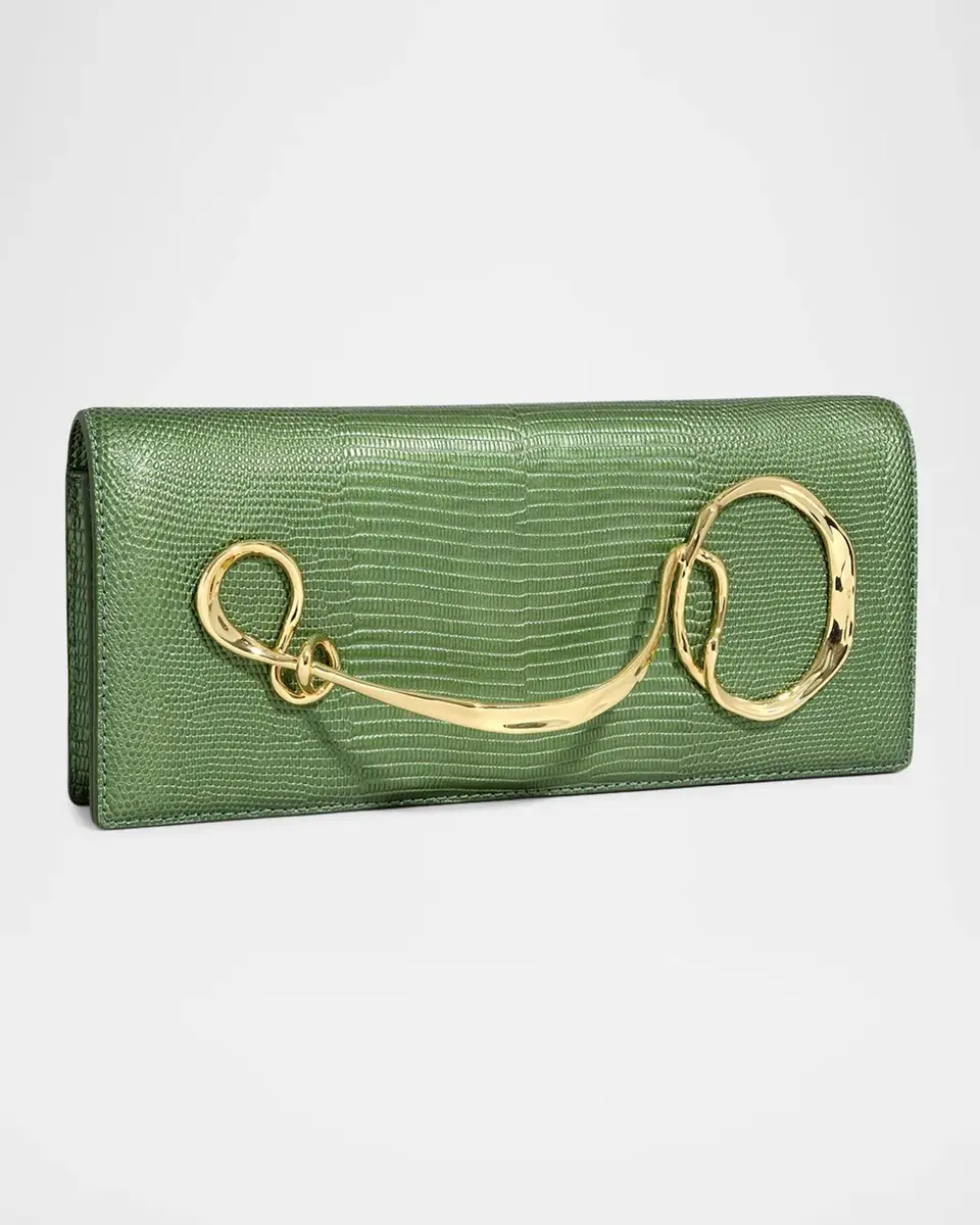 ALEXIS BITTAR Twisted Metal Lizard-Embossed Clutch Bag | Thumbnail 3 ALEXIS BITTAR Twisted Metal Lizard-Embossed Clutch Bag | Thumbnail 3