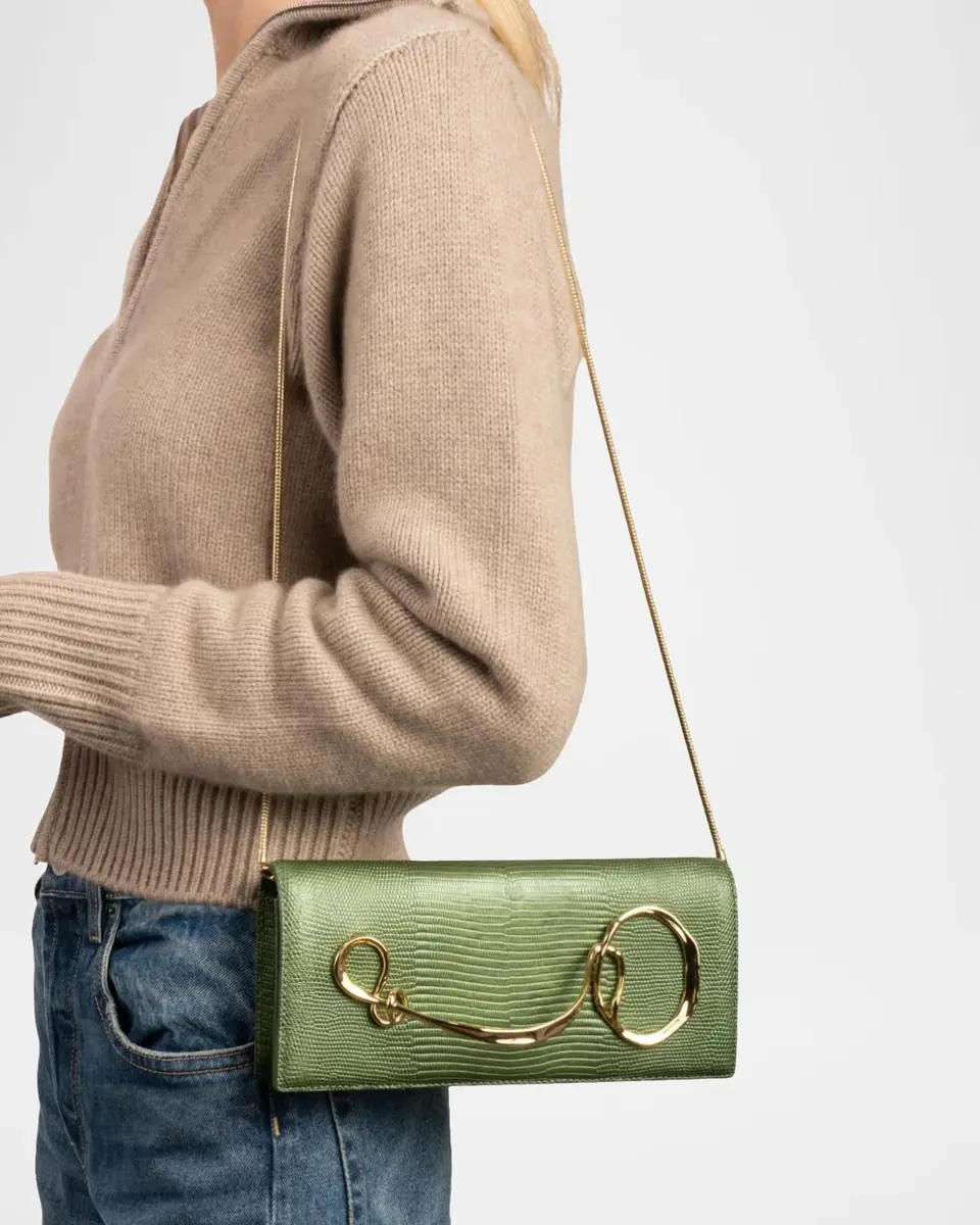 ALEXIS BITTAR Twisted Metal Lizard-Embossed Clutch Bag | Thumbnail 5 ALEXIS BITTAR Twisted Metal Lizard-Embossed Clutch Bag | Thumbnail 5