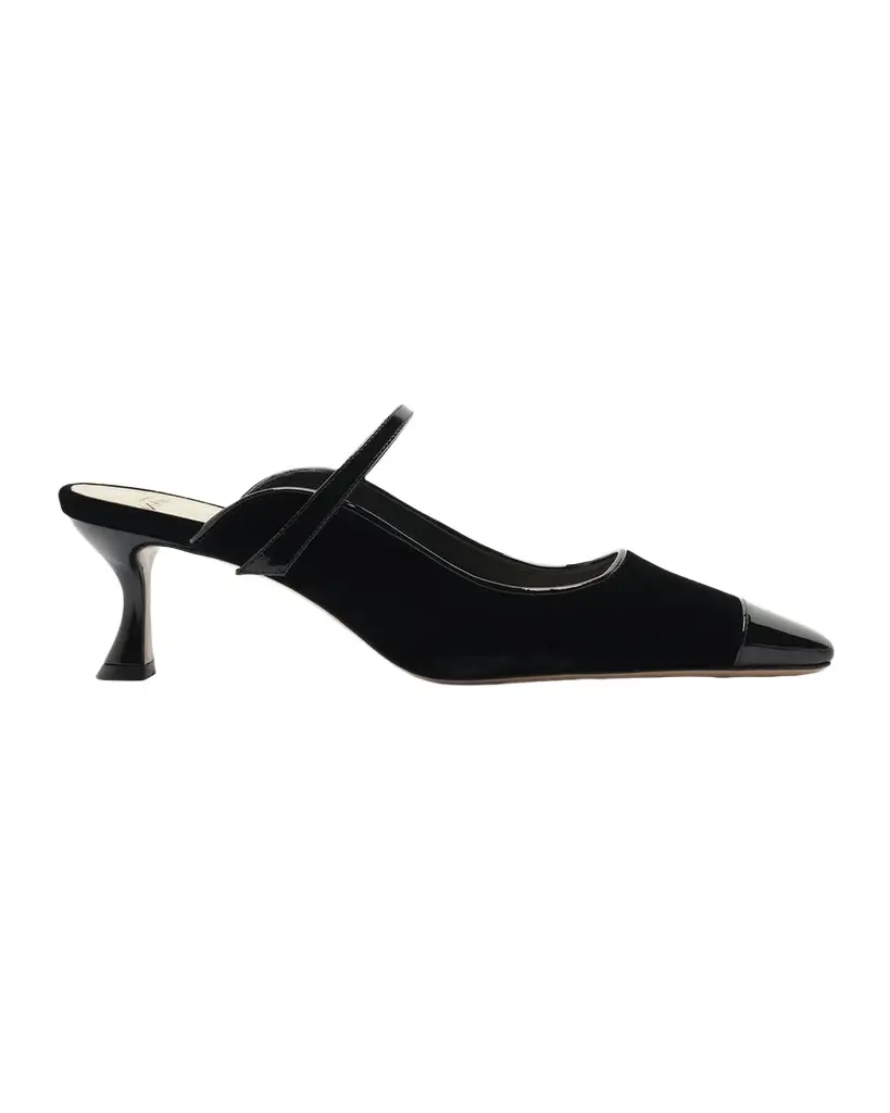 Alexandre Birman 60mm Tita Wave Velvet Mule Pumps | Image 1 Alexandre Birman 60mm Tita Wave Velvet Mule Pumps | Image 1