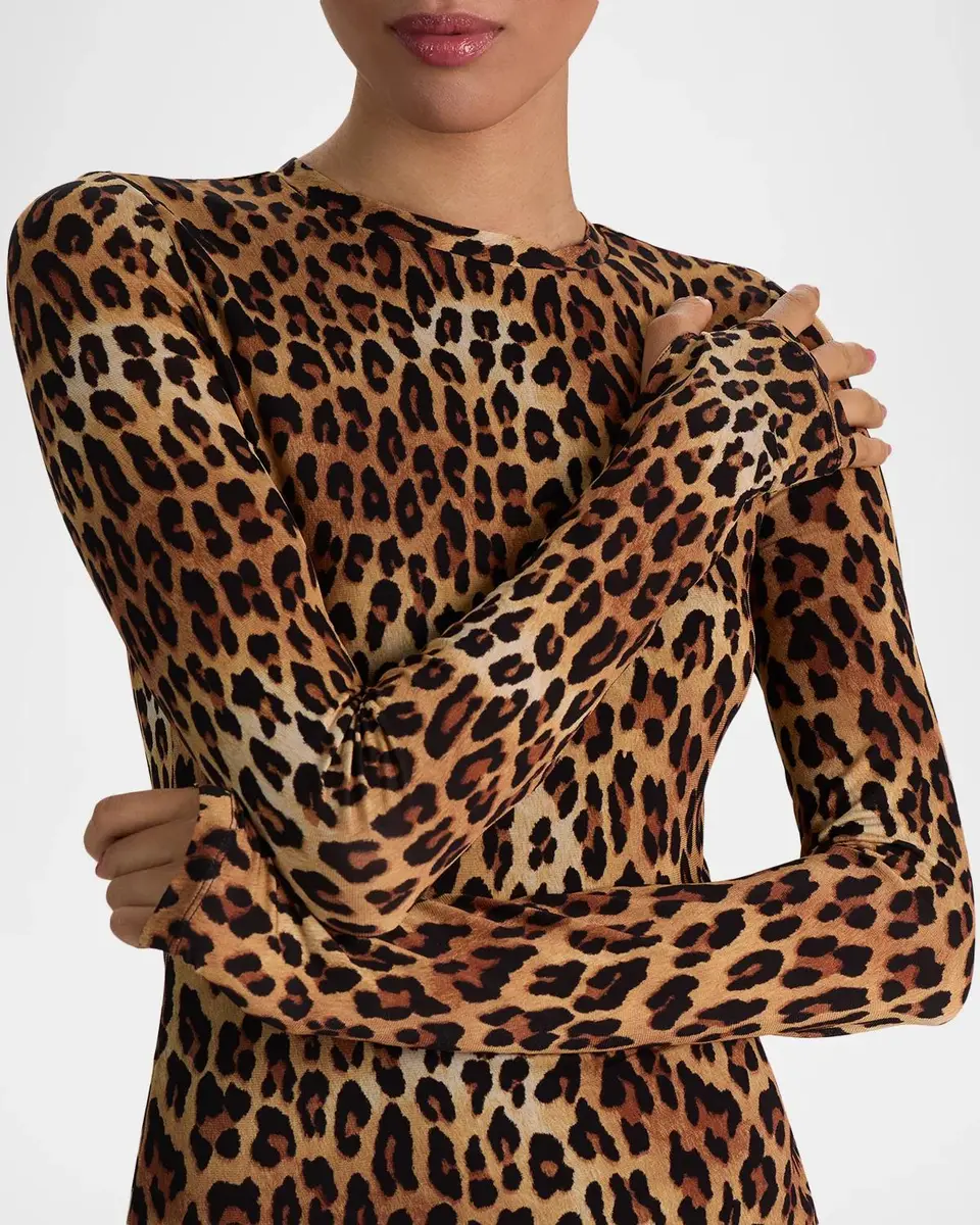 Alice + Olivia Wendy Cheetah Print A-Line Dress | Thumbnail 5 Alice + Olivia Wendy Cheetah Print A-Line Dress | Thumbnail 5