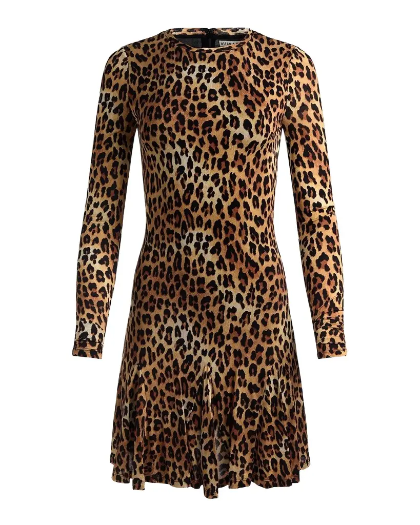 Alice + Olivia Wendy Cheetah Print A-Line Dress | Image 1 Alice + Olivia Wendy Cheetah Print A-Line Dress | Image 1