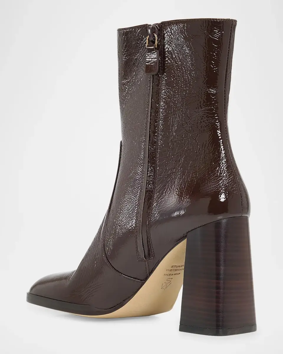 Stuart Weitzman 95mm Vera Crinkled Patent Leather Ankle Booties | Thumbnail 4 Stuart Weitzman 95mm Vera Crinkled Patent Leather Ankle Booties | Thumbnail 4