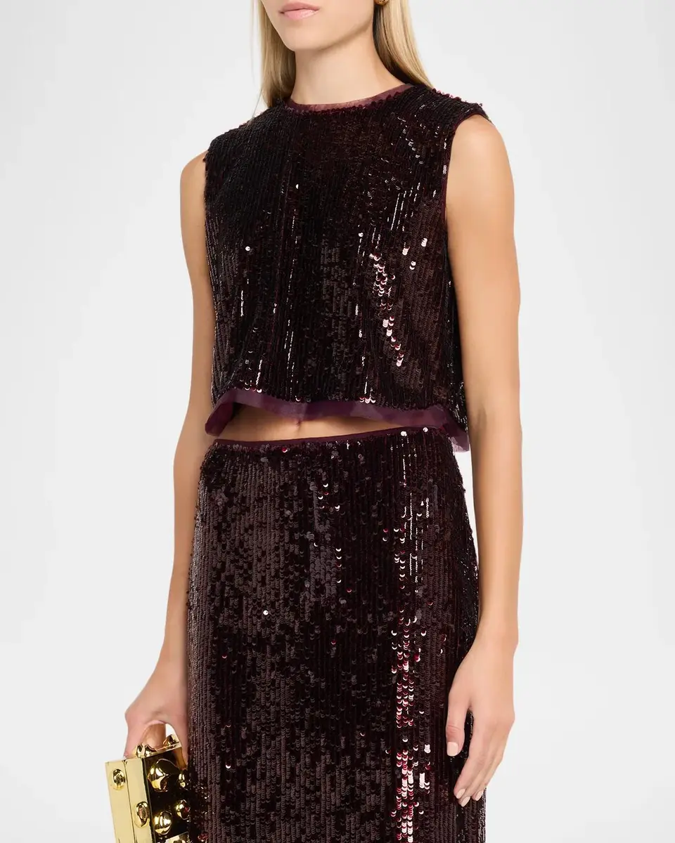 Simkhai Cydia Sequined Sleeveless Top | Thumbnail 4
