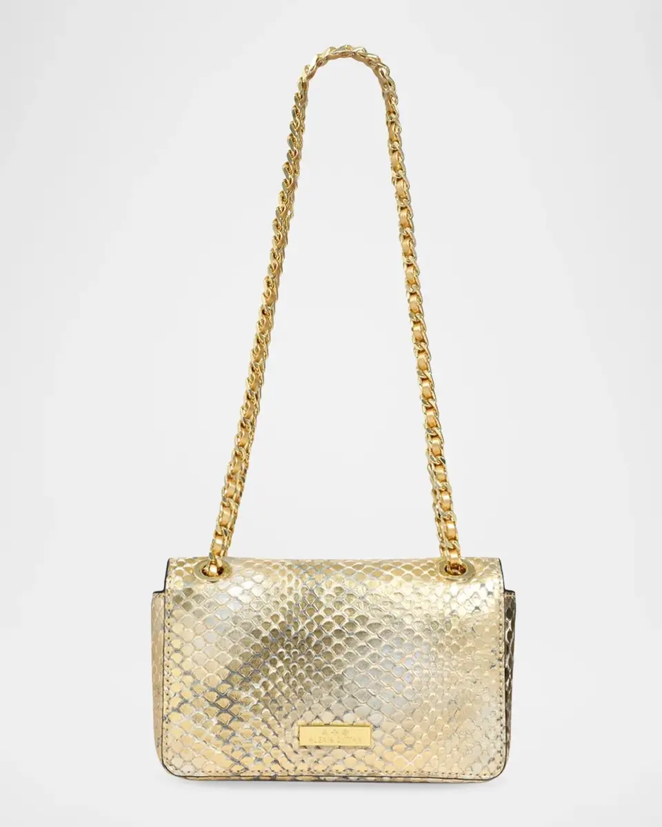 ALEXIS BITTAR Bella Mini Floral Metallic Python-Embossed Shoulder Bag | Thumbnail 7 ALEXIS BITTAR Bella Mini Floral Metallic Python-Embossed Shoulder Bag | Thumbnail 7