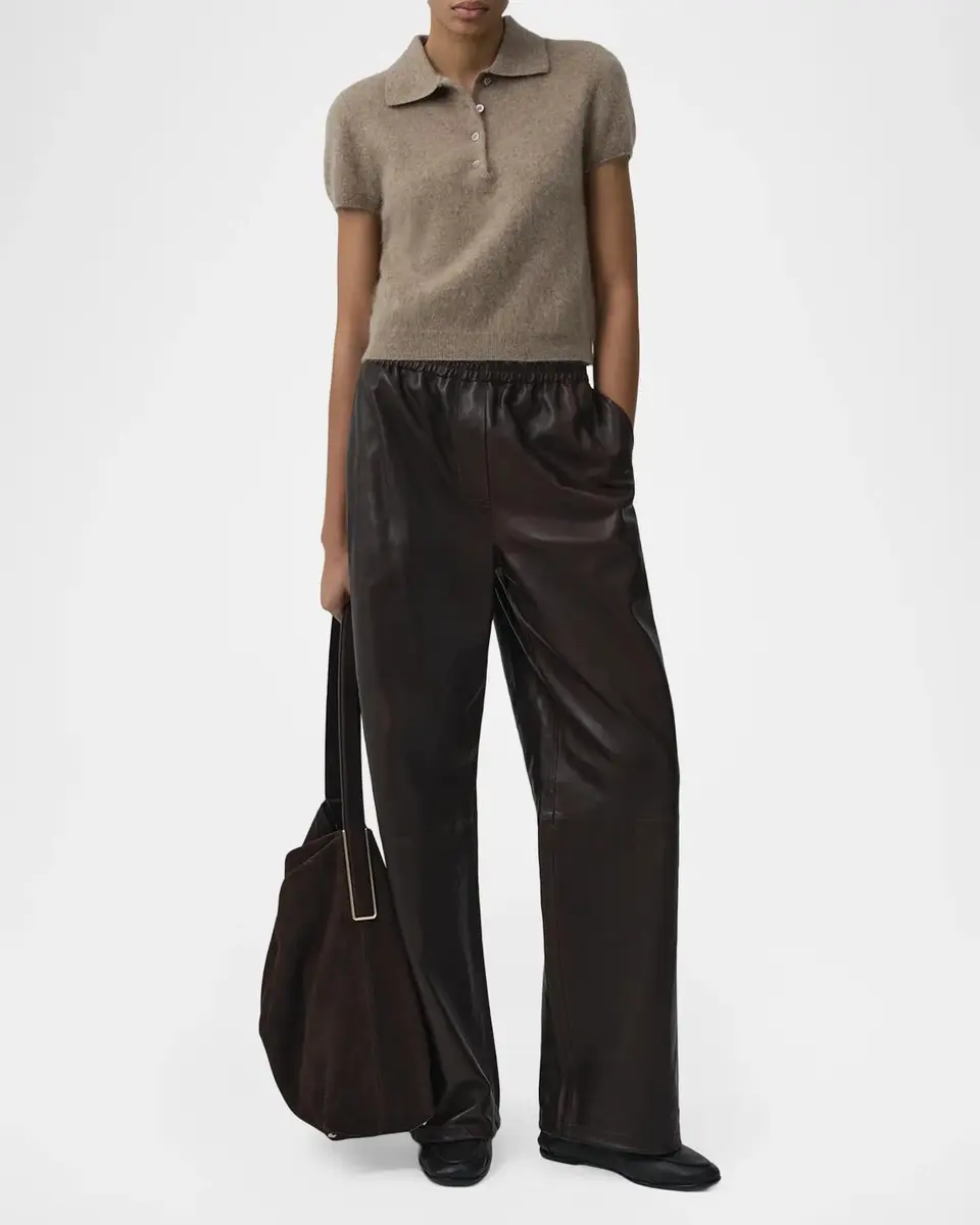 Simkhai Ivy Short-Sleeve Polo Sweater | Thumbnail 2 Simkhai Ivy Short-Sleeve Polo Sweater | Thumbnail 2