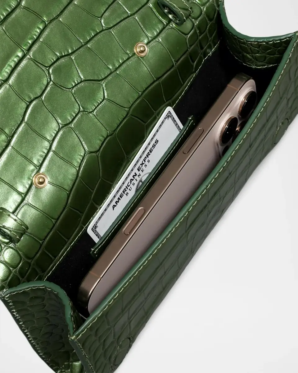 ALEXIS BITTAR Serpent Pearlized Croc-Embossed Leather Clutch Bag | Thumbnail 4 ALEXIS BITTAR Serpent Pearlized Croc-Embossed Leather Clutch Bag | Thumbnail 4