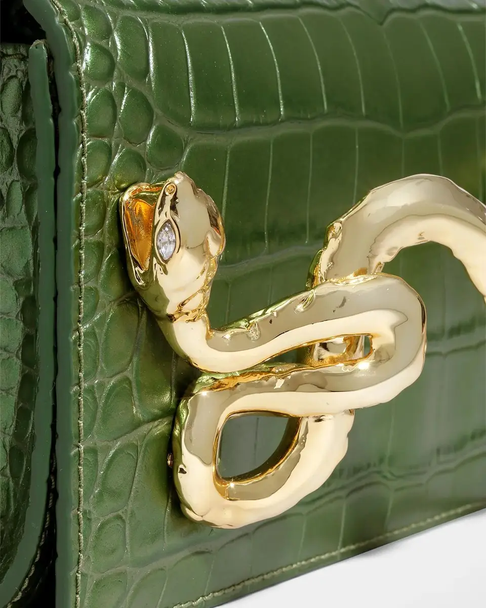 ALEXIS BITTAR Serpent Pearlized Croc-Embossed Leather Clutch Bag | Thumbnail 6 ALEXIS BITTAR Serpent Pearlized Croc-Embossed Leather Clutch Bag | Thumbnail 6