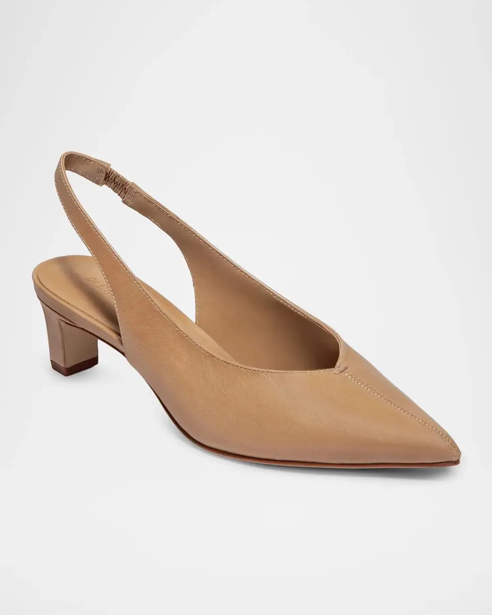 Bernardo 50mm Maude Leather Slingback Pumps | Thumbnail 2