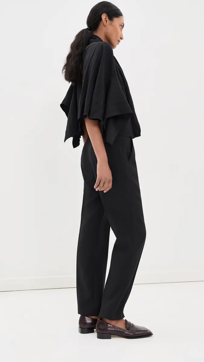Tibi Creased Acetate Drape Cape Tie Top | Thumbnail 4 Tibi Creased Acetate Drape Cape Tie Top | Thumbnail 4