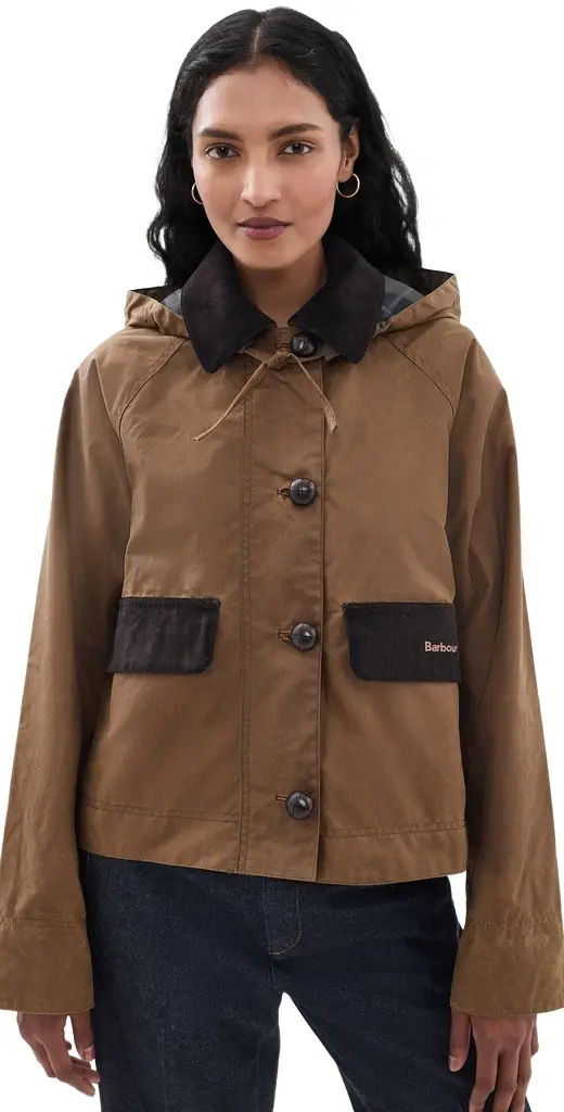 Barbour Adina Wax Jacket Tan/Shadow Classic | Image 1 Barbour Adina Wax Jacket Tan/Shadow Classic | Image 1