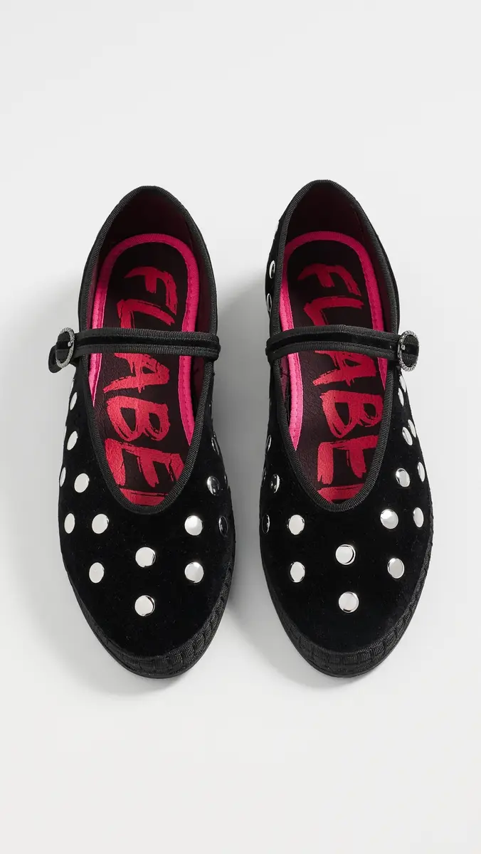 Flabelus Mae Studded Velvet Mary Jane Flats | Thumbnail 5 Flabelus Mae Studded Velvet Mary Jane Flats | Thumbnail 5