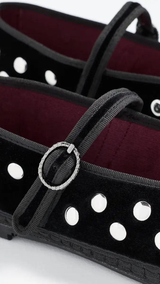 Flabelus Mae Studded Velvet Mary Jane Flats | Thumbnail 6 Flabelus Mae Studded Velvet Mary Jane Flats | Thumbnail 6