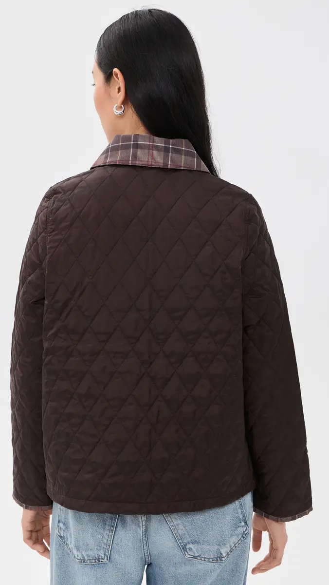 Barbour Icons Tartan Collar Cropped Liddesdale Quilted Jacket | Thumbnail 3