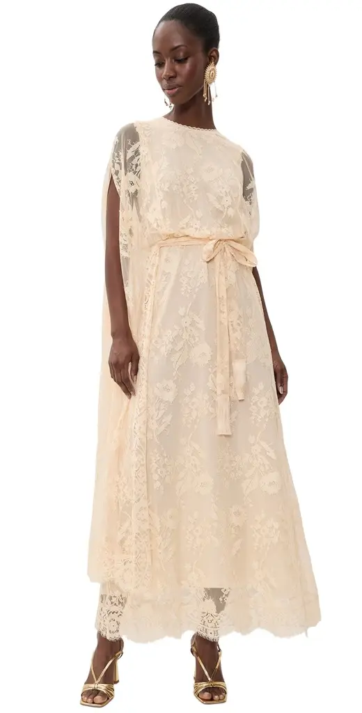Zimmermann Valiant Lace Caped Maxi Dress Cream | Image 1 Zimmermann Valiant Lace Caped Maxi Dress Cream | Image 1
