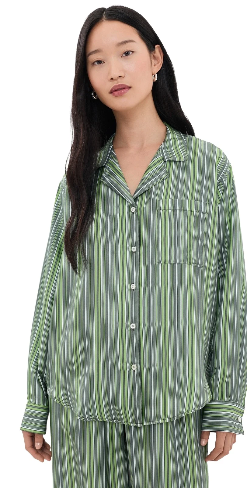 Comme Si Long Sleeve Notched Collar Shirt