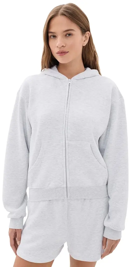 Skims Classic Zip Up Hoodie ight Heather Grey | Image 1 Skims Classic Zip Up Hoodie ight Heather Grey | Image 1