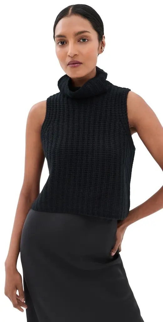Sablyn Saige Cropped Turtleneck Cashmere Pullover Black | Image 1 Sablyn Saige Cropped Turtleneck Cashmere Pullover Black | Image 1