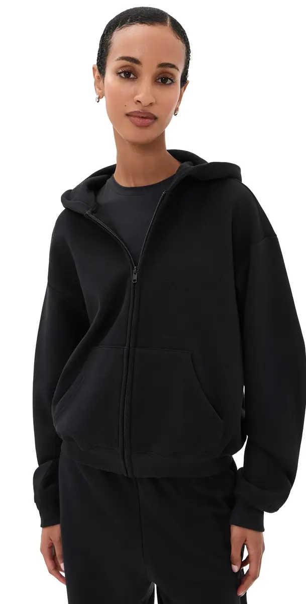 Skims Classic Zip Up Hoodie Onyx | Image 1 Skims Classic Zip Up Hoodie Onyx | Image 1