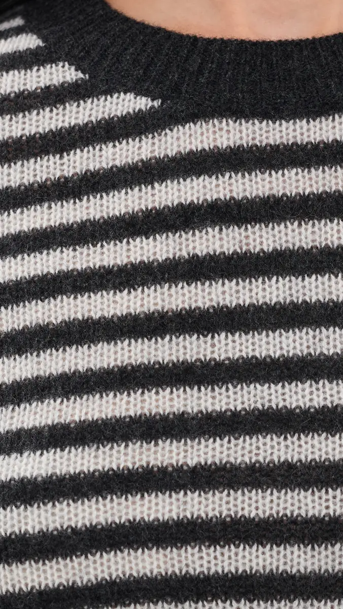 ENZA COSTA Cashmere Shrunken Crew in Classic Stripe Classic Stripe | Thumbnail 6 ENZA COSTA Cashmere Shrunken Crew in Classic Stripe Classic Stripe | Thumbnail 6