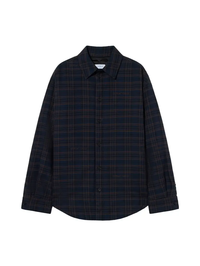 Off-White Check Flannel Padded Overshirt | Image 1 Off-White Check Flannel Padded Overshirt | Image 1