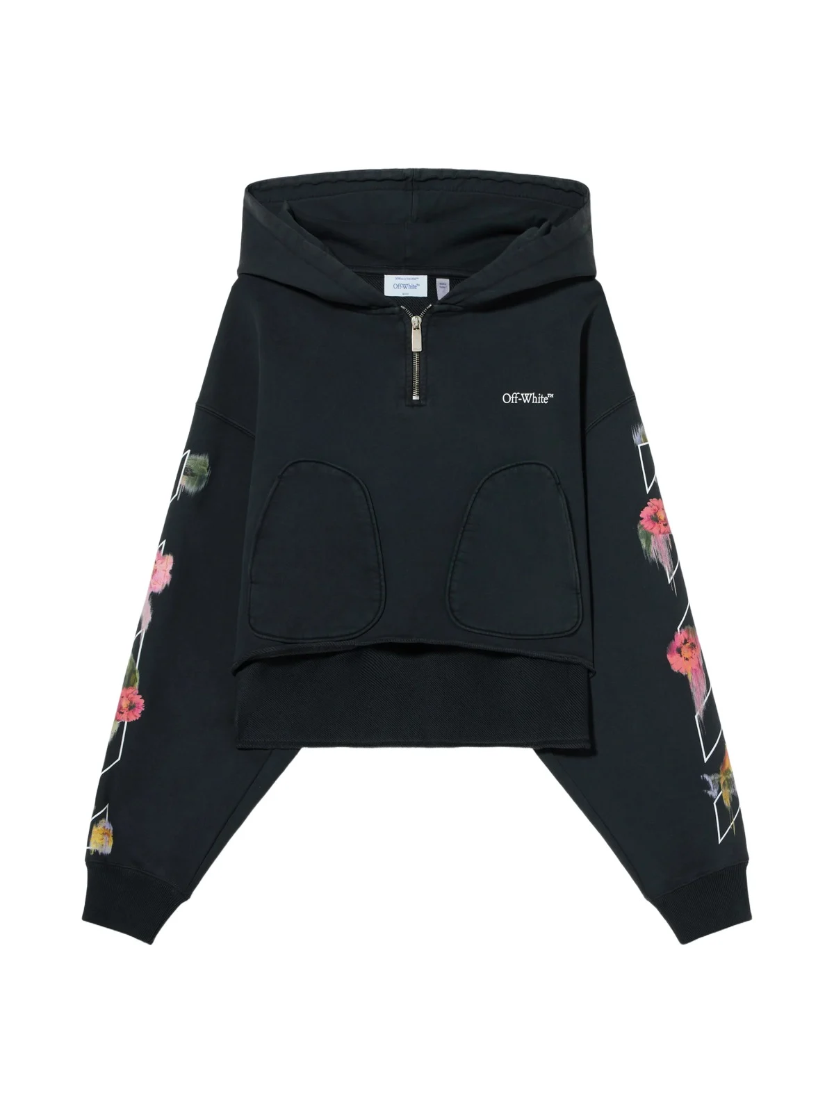 Bookish Flower Poket Crop Hoodie