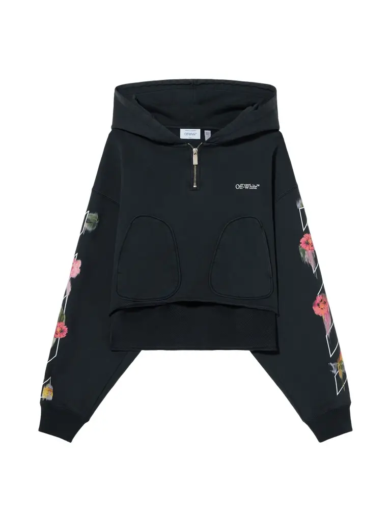 Off-White Bookish Flower Poket Crop Hoodie | Image 1 Off-White Bookish Flower Poket Crop Hoodie | Image 1