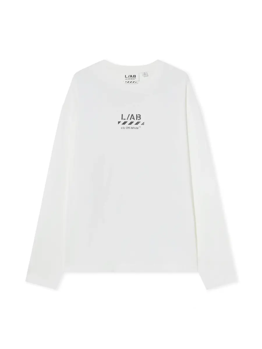 Off-White L/AB Diagonal Long-Sleeve T-Shirt | Image 1 Off-White L/AB Diagonal Long-Sleeve T-Shirt | Image 1