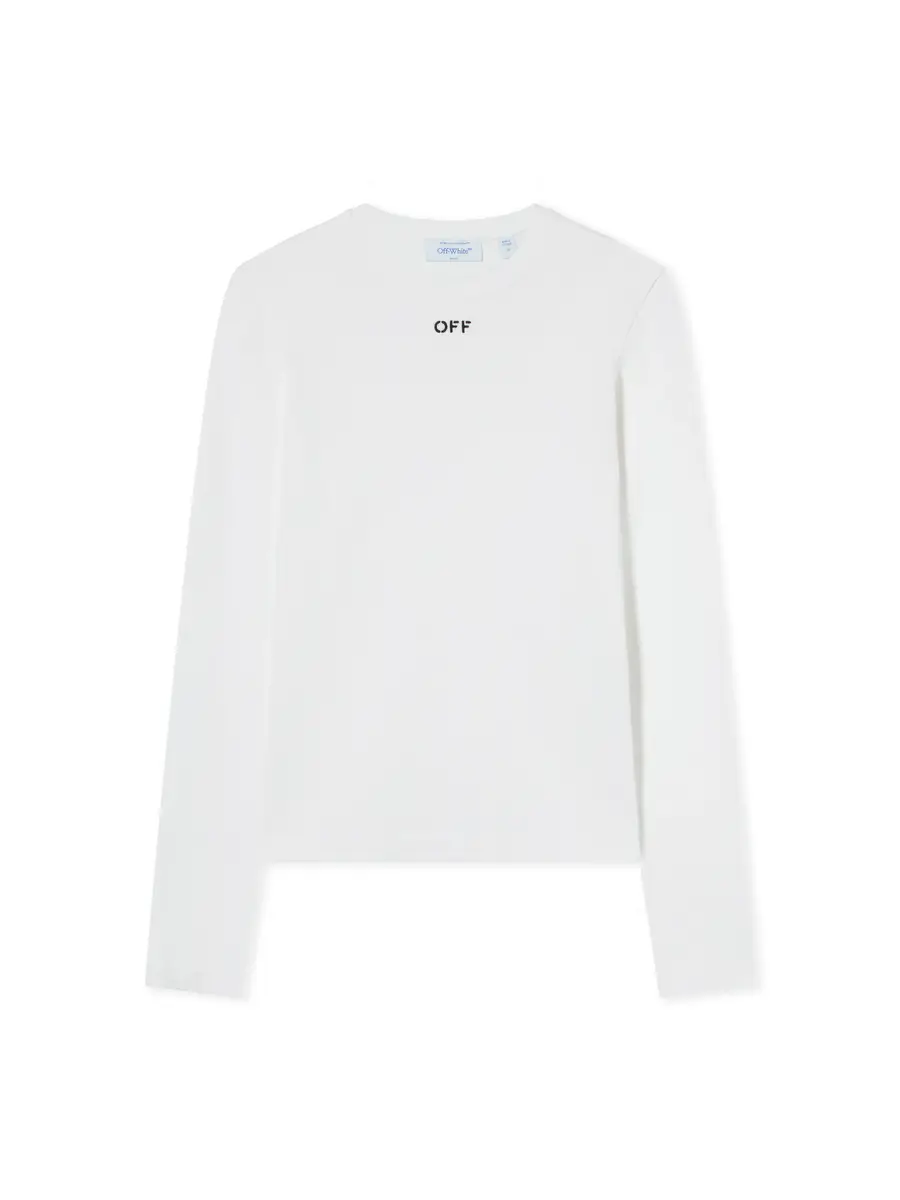 Off-White Off Stamp Ribbed Long Sleeves T-Shirt | Image 1 Off-White Off Stamp Ribbed Long Sleeves T-Shirt | Image 1