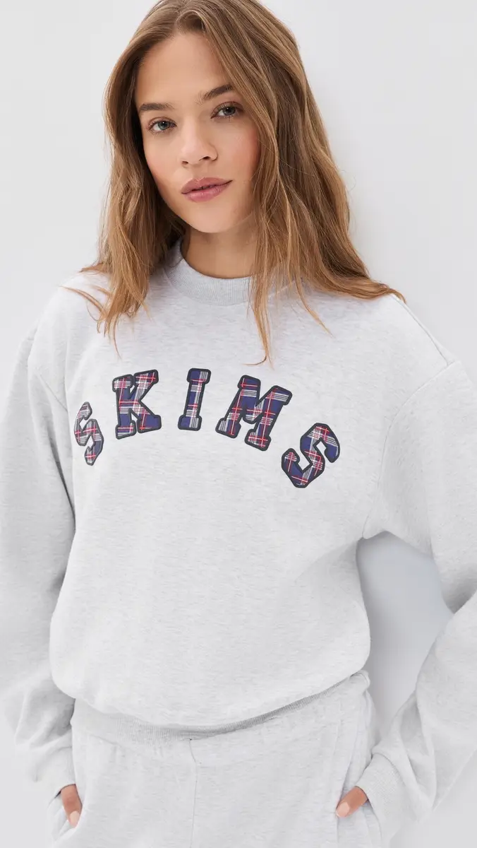 Skims Classic Crew Neck Lhg Arched Plaid | Thumbnail 2 Skims Classic Crew Neck Lhg Arched Plaid | Thumbnail 2
