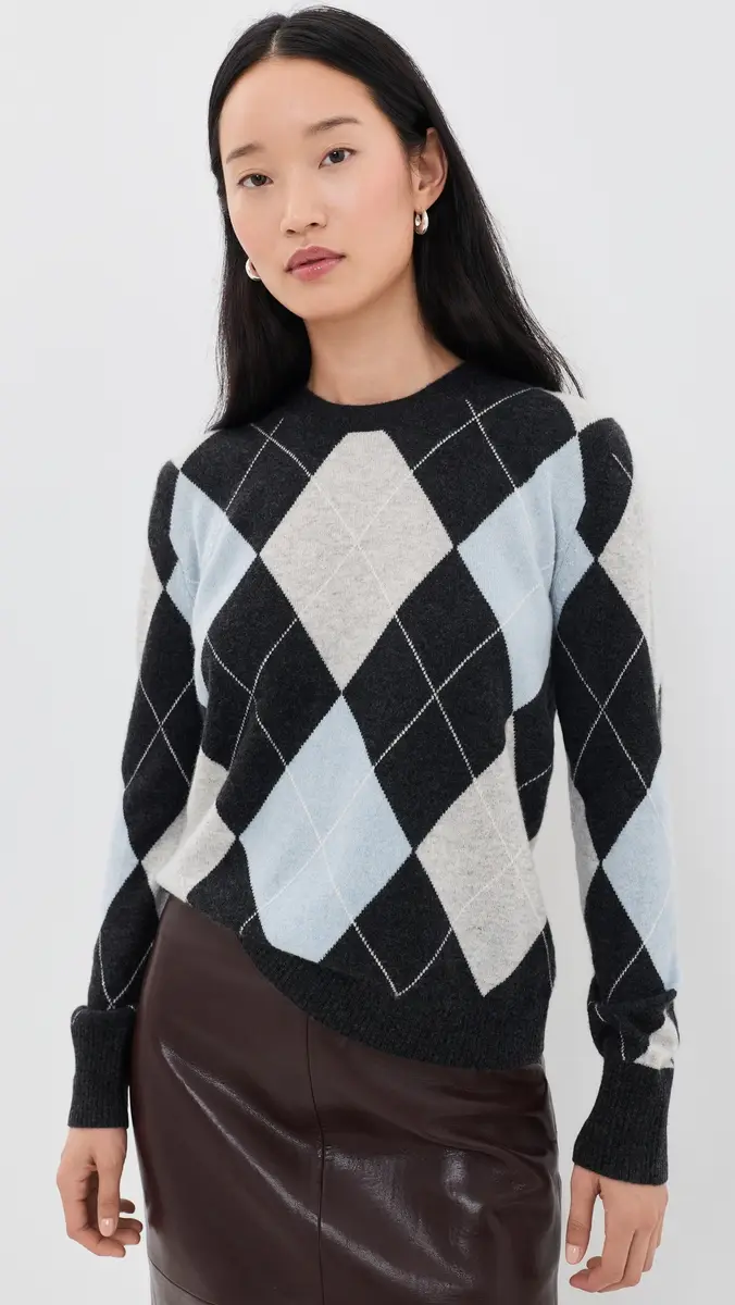 ENZA COSTA Cashmere Argyle Sweater | Thumbnail 2 ENZA COSTA Cashmere Argyle Sweater | Thumbnail 2