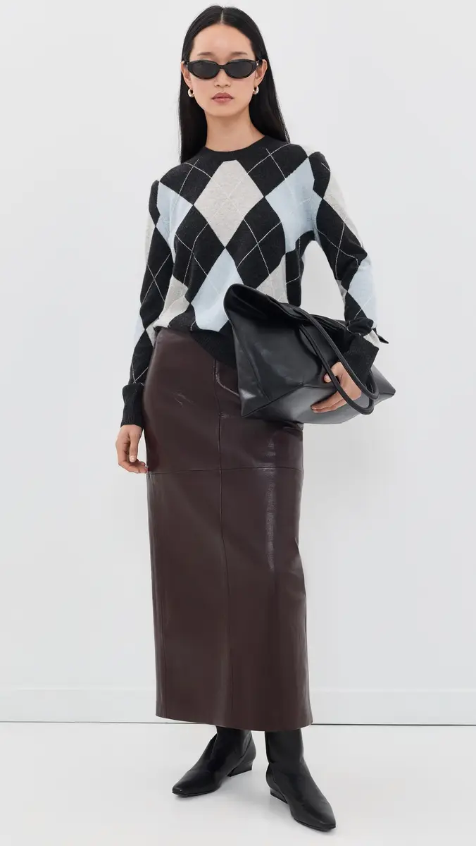 ENZA COSTA Cashmere Argyle Sweater | Thumbnail 5 ENZA COSTA Cashmere Argyle Sweater | Thumbnail 5