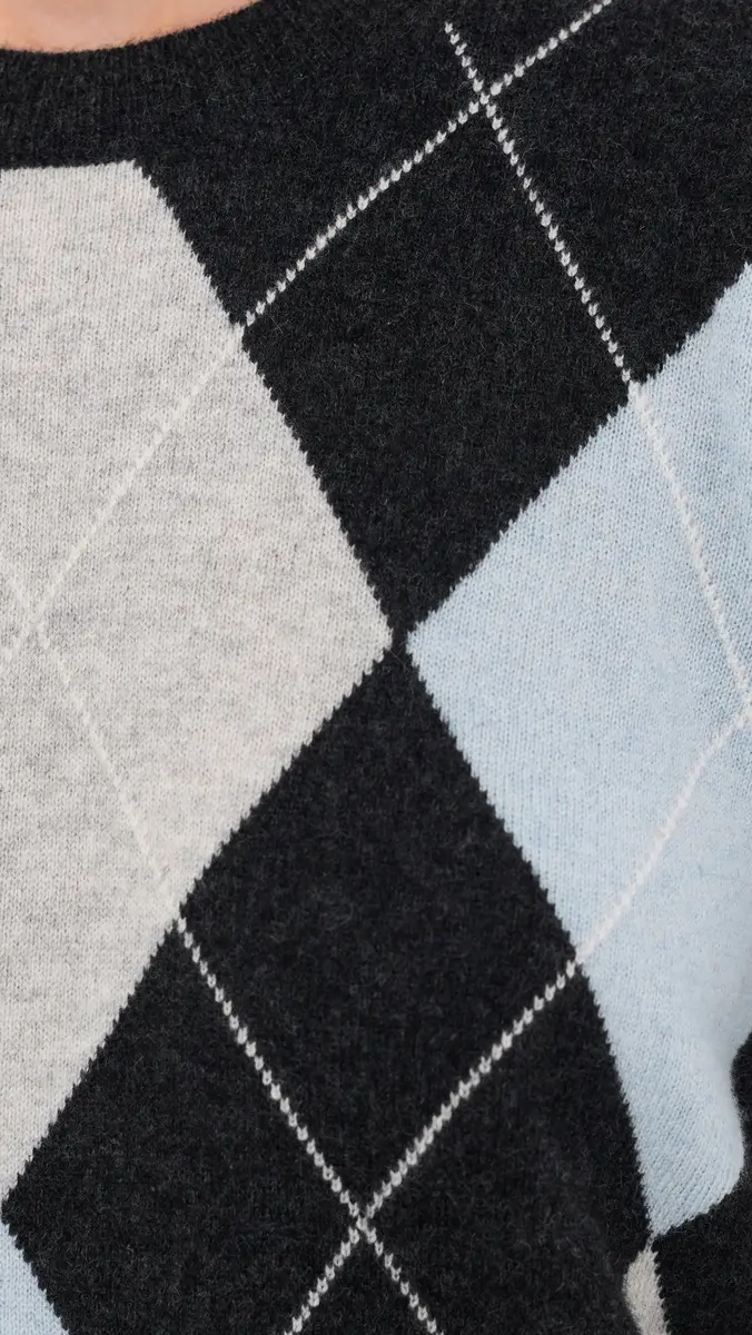 ENZA COSTA Cashmere Argyle Sweater | Thumbnail 6 ENZA COSTA Cashmere Argyle Sweater | Thumbnail 6